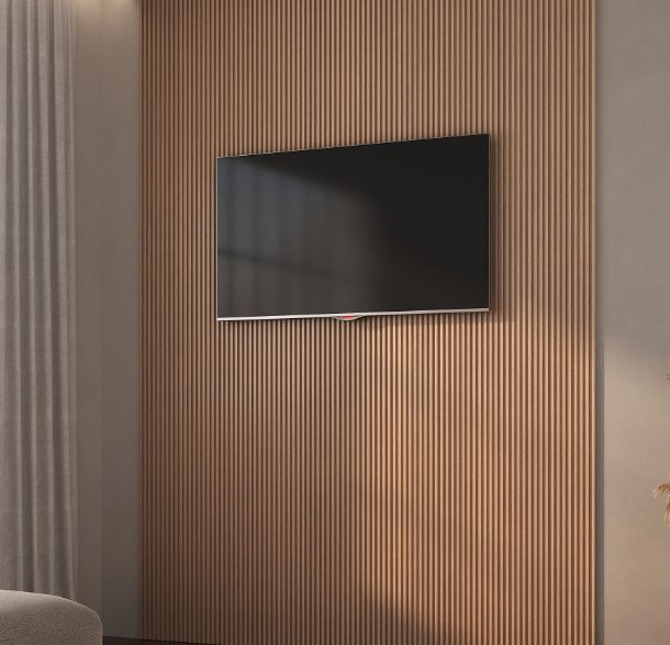Painel Ripado em Placa 2,85x12,2 (0,34m²) Poliestireno Sucupira