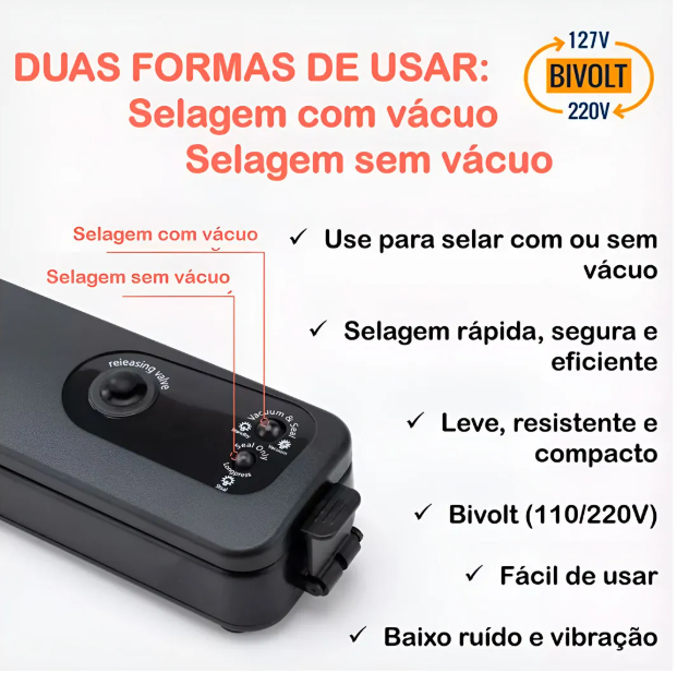 FreshVac Ultra™ - Seladora a Vácuo Inteligente Premium