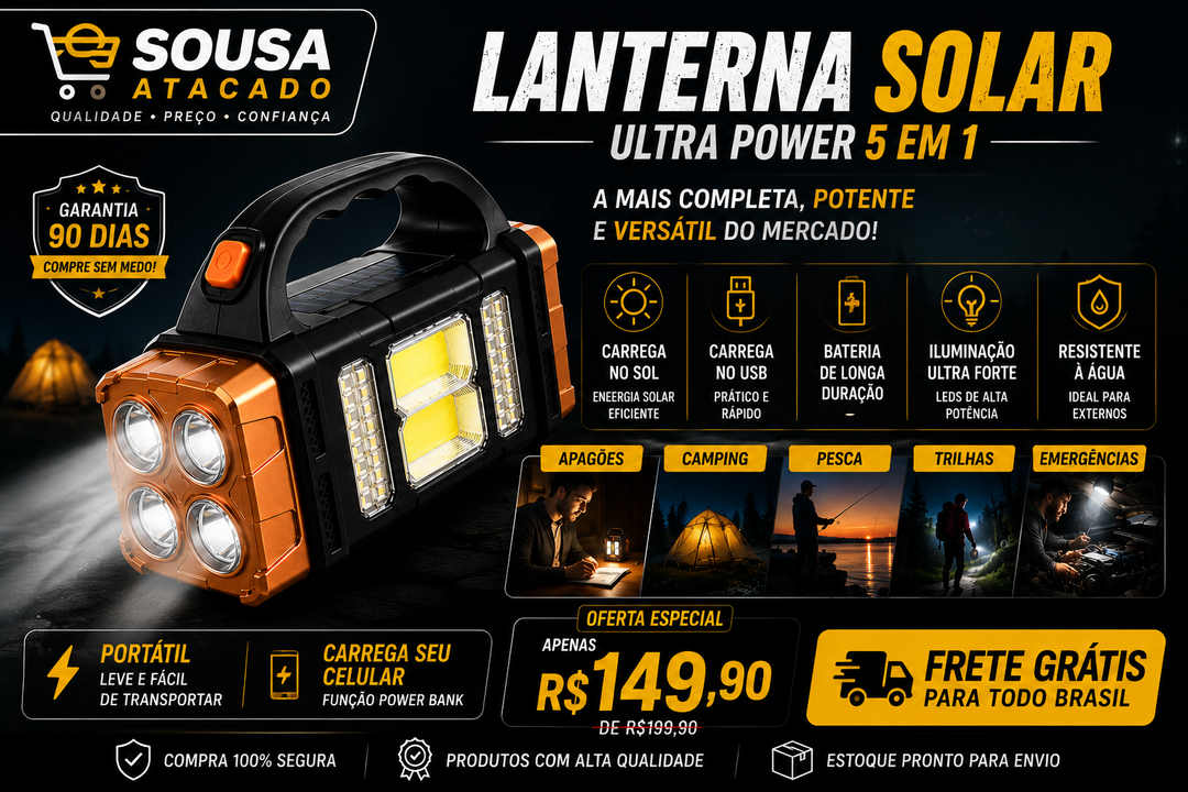 SolarForce Elite™ - Lanterna Solar Ultra power